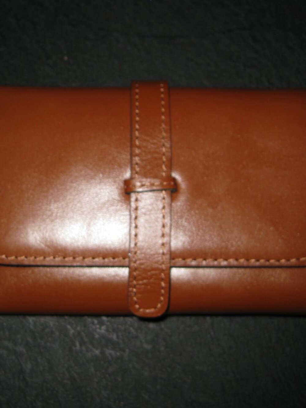 NWT Patrica Nash Cognac (Tan) Leather trifold wallet Heritage Perla Style